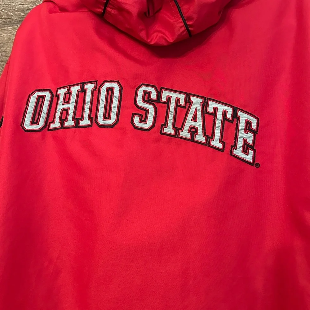 Vintage Ohio State Buckeyes Crable Jacket — Red Check Fleece Lined — Size Large - Picture 6 of 8